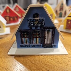 Blue Miniature House Decor